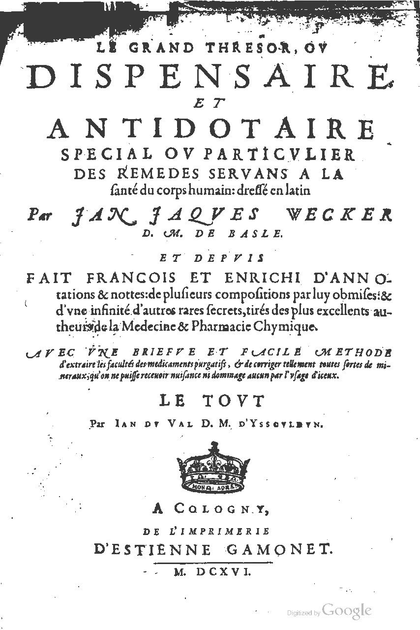 1616 - Étienne Gamonet - Grand trésor ou dispensaire - BSB Munich