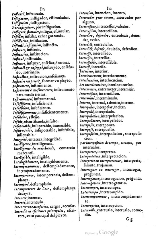 1621 - Adrian Tiffaine - Trésor des deux langues espagnole et française - BM Lyon