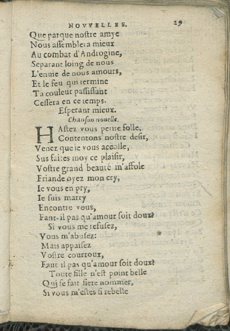 1575 - Pierre Brenouzet - Trésor de tous les recueils de chansons, tant amoureuses, rustiques, que musicales - Det KLG Copenhague