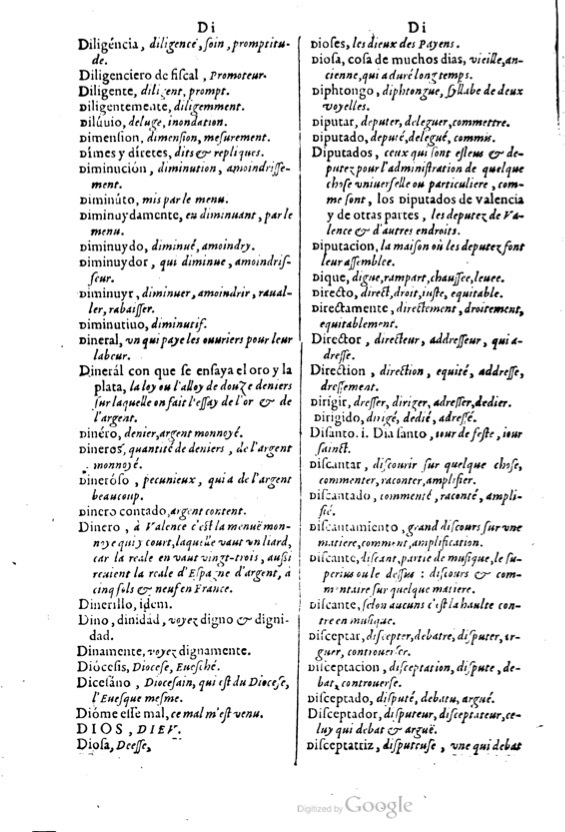 1621 - Adrian Tiffaine - Trésor des deux langues espagnole et française - BM Lyon