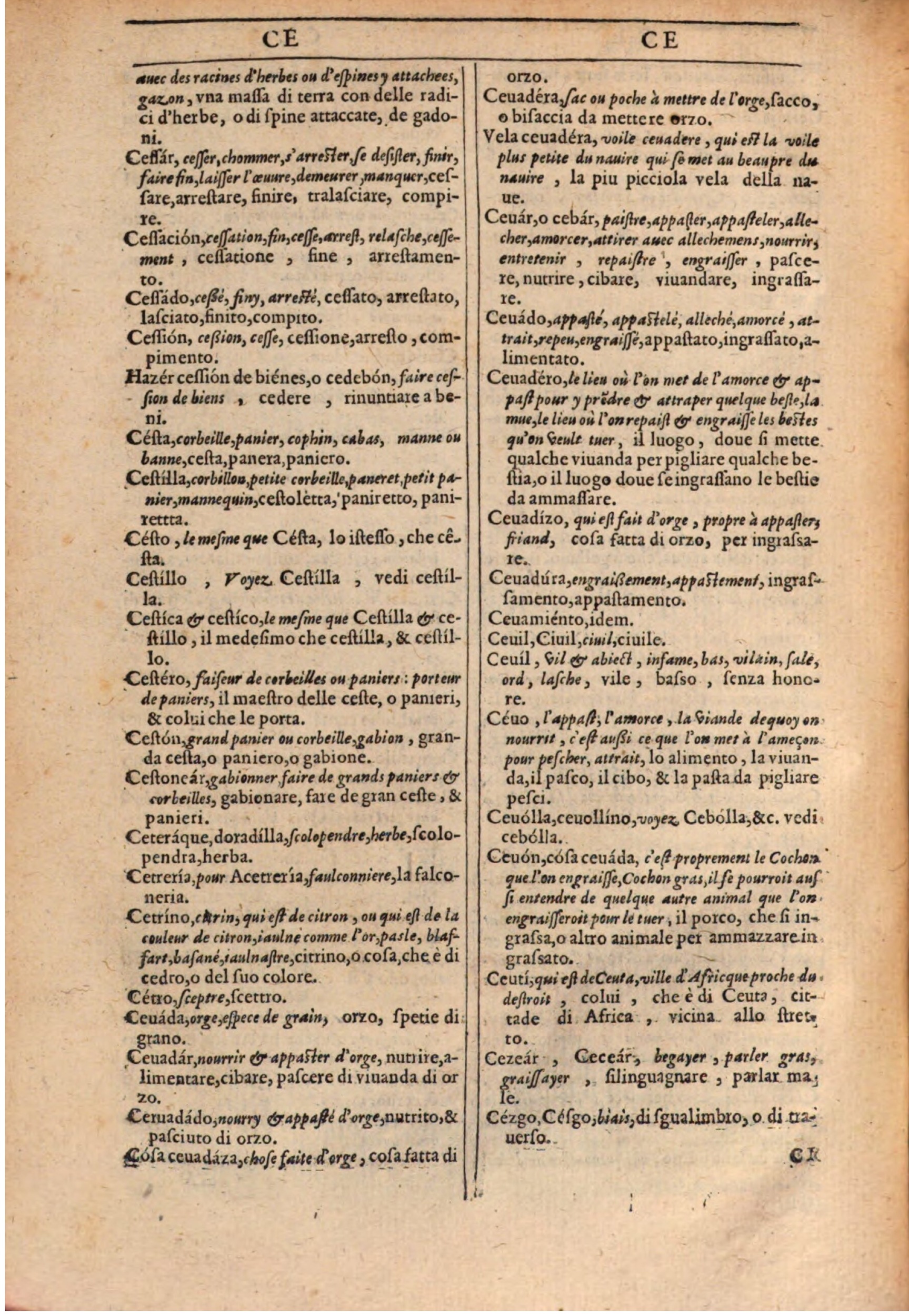 1609 - Philippe Albert et Alexandre Pernet - Trésor des trois langues française, italienne et espagnole (Première partie) - BSB Munich