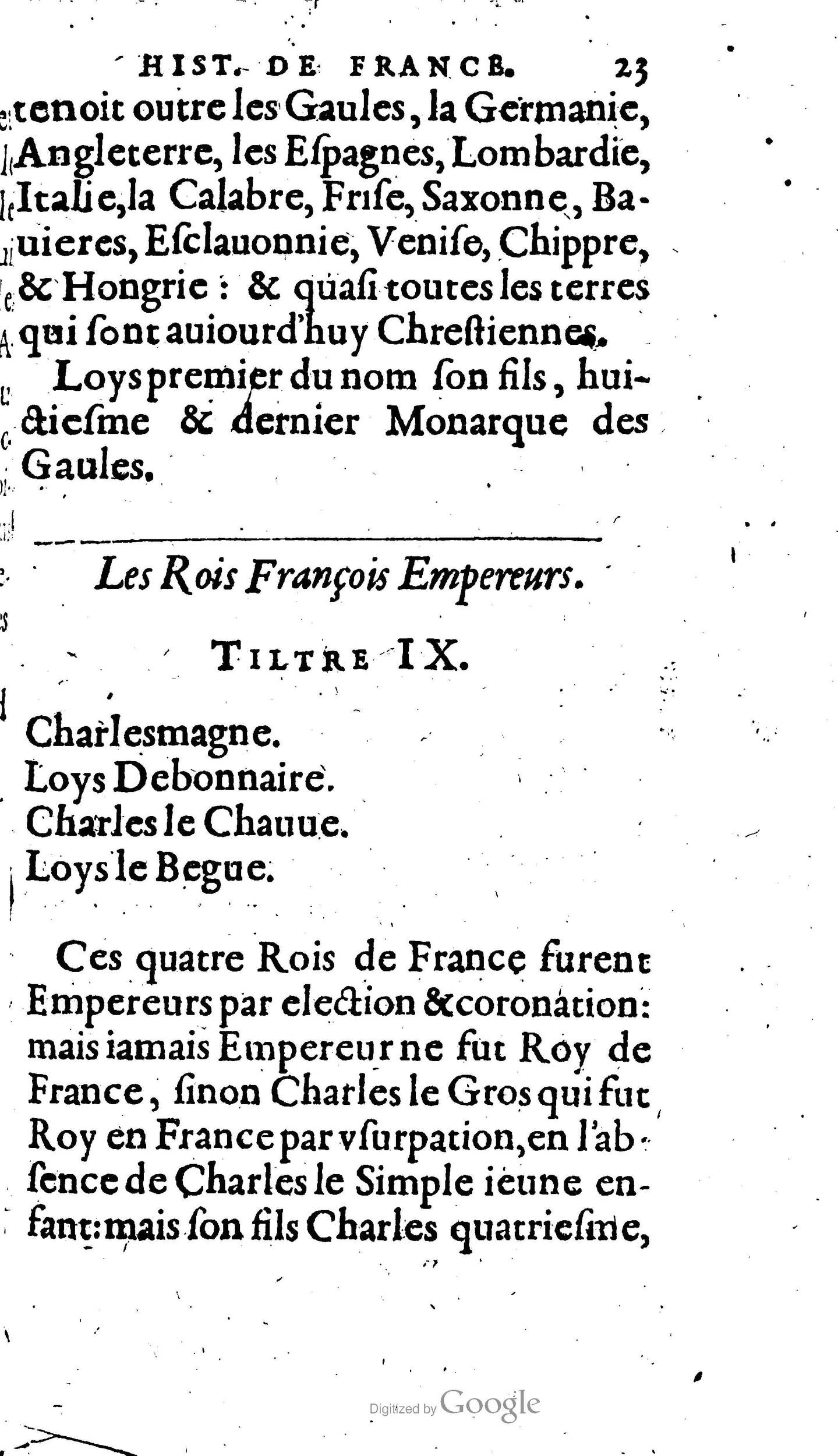 1604 - Galiot Corrozet - Trésor des histoires de France - BNC Florence