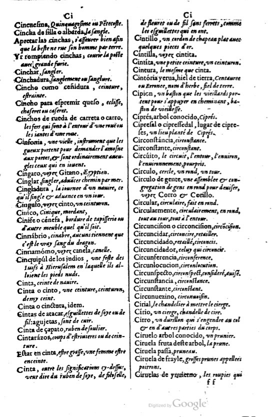 1621 - Adrian Tiffaine - Trésor des deux langues espagnole et française - BM Lyon