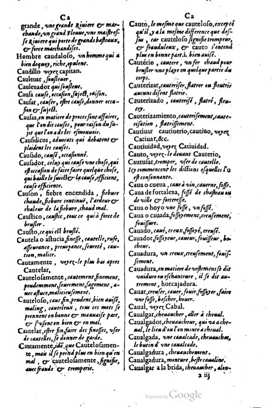 1621 - Adrian Tiffaine - Trésor des deux langues espagnole et française - BM Lyon