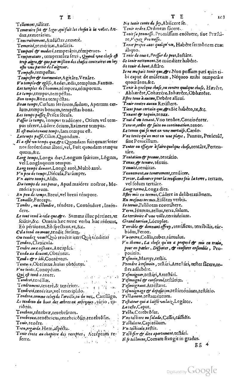 1585 - Simphorianum Beraud et Stephanum Michaëlem - Trésor des mots et traits français - Barcelone