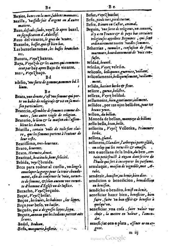 1616 - Veuve Marc Orry - Trésor des deux langues espagnole et française (Première et Seconde parties) - BM Lyon