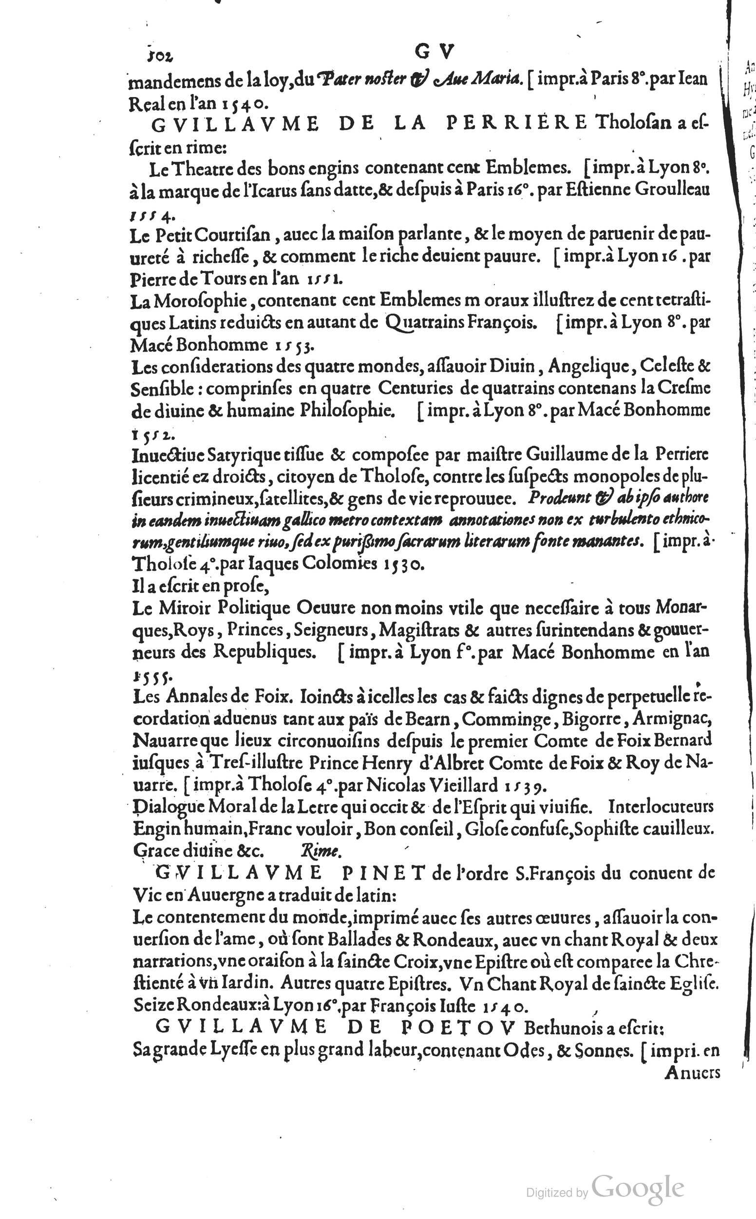 1585 - Barthélemy Honorat - Bibliothèques françaises - BSB Munich