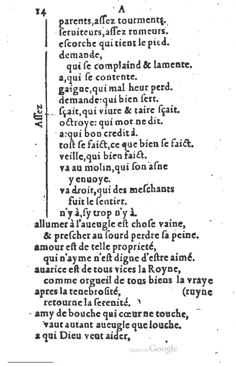 1581 - Nicolas Bonfons  - Trésor des sentences dorées - Princeton