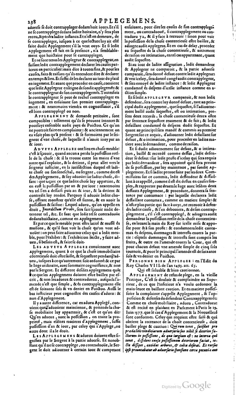 1629 - Veuve Nicolas Buon - Trésor du droit français (29620 T. 1) - BM Lyon