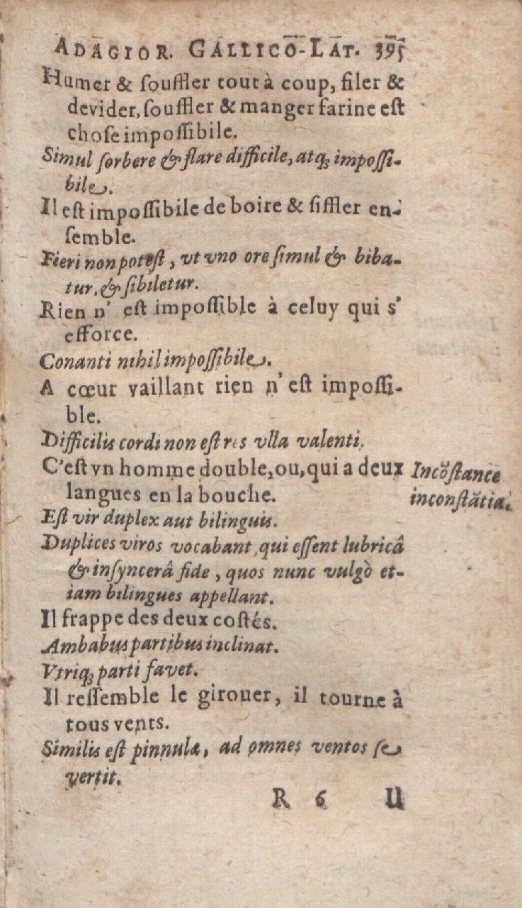 1612 - Dominicus Custos - Trésor des proverbes français  - Bibliopol-Olomuc
