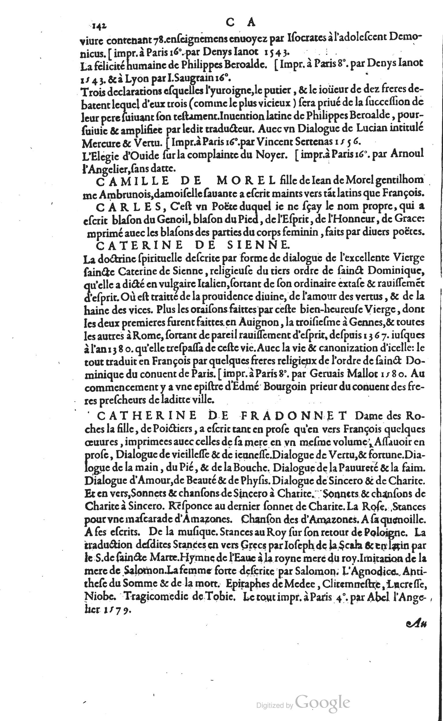 1585 - Barthélemy Honorat - Bibliothèques françaises - BSB Munich
