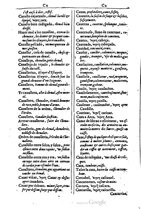 1616 - Veuve Marc Orry - Trésor des deux langues espagnole et française (Première et Seconde parties) - BM Lyon