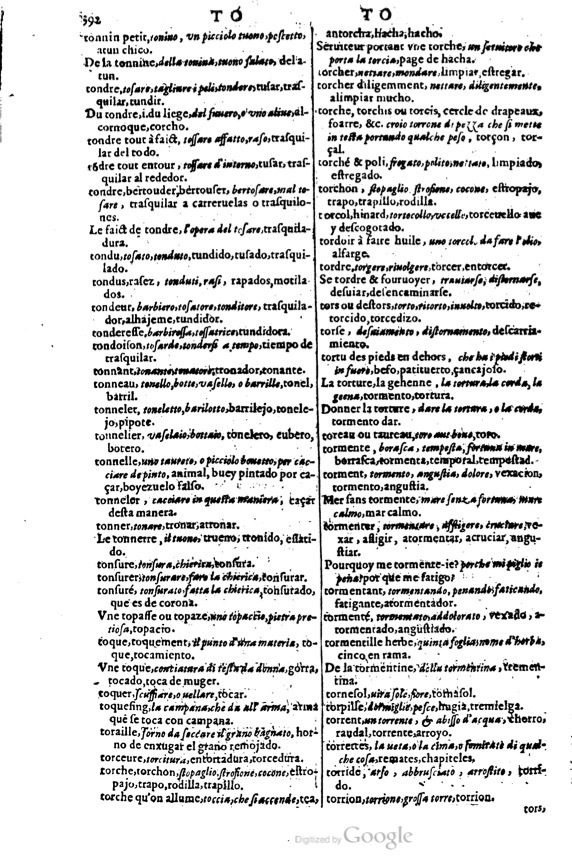 1617 - Samuel Crespin - Trésor des trois langues espagnole, française et italienne (3 parties) - Ohio 1617 - Samuel Crespin - Trésor des trois langues espagnole, française et italienne (3 parties) - Ohio