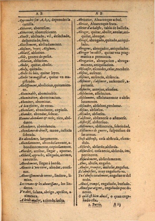 1607 - Marc Orry - Trésor des deux langues espagnole et française (Première et Seconde parties) - ÖNB Wien 1607 - Marc Orry - Trésor des deux langues espagnole et française (Première et Seconde parties) - ÖNB Wien