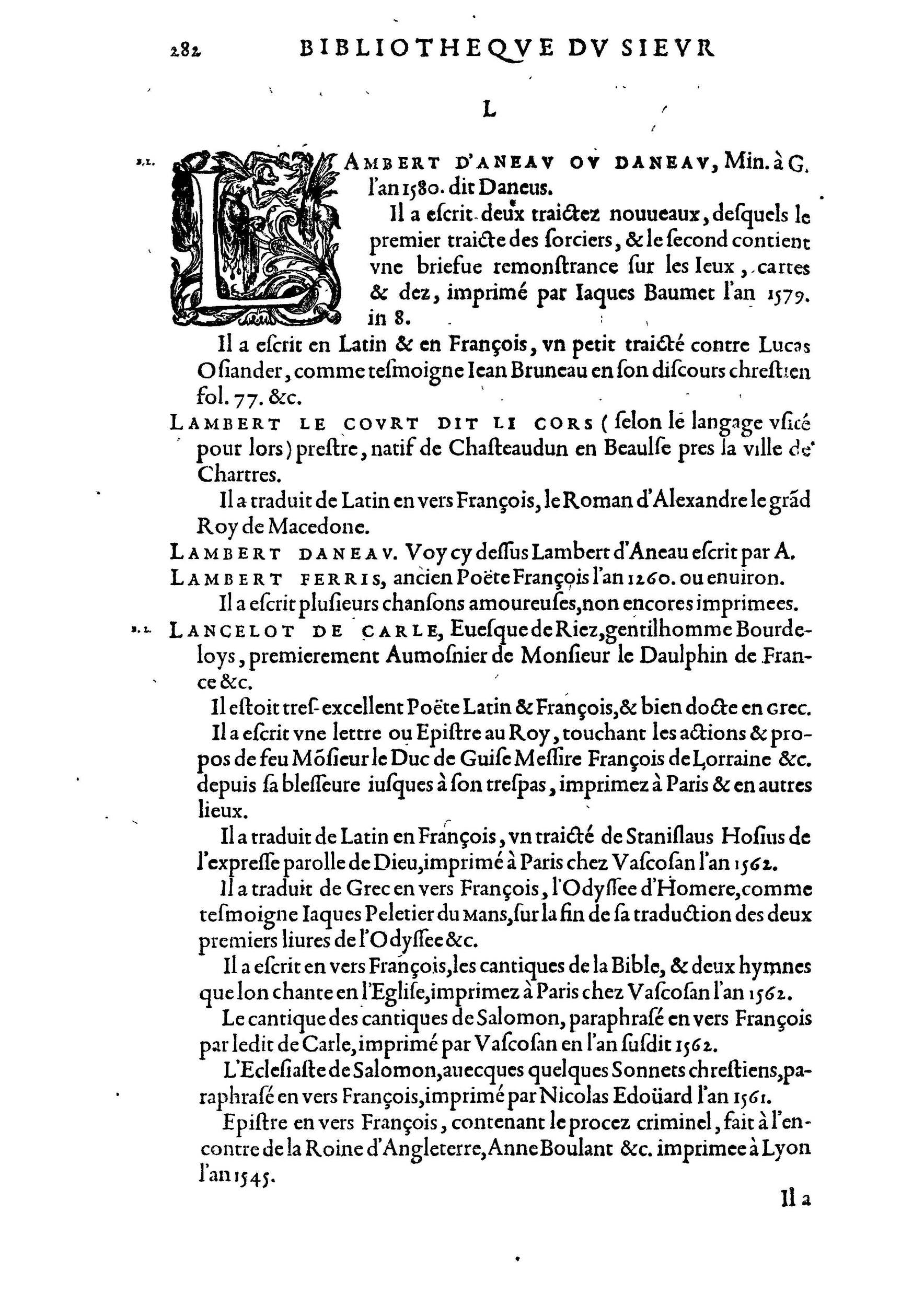 1584 - Abel L&#039;Angelier - Bibliothèques françaises - BnF