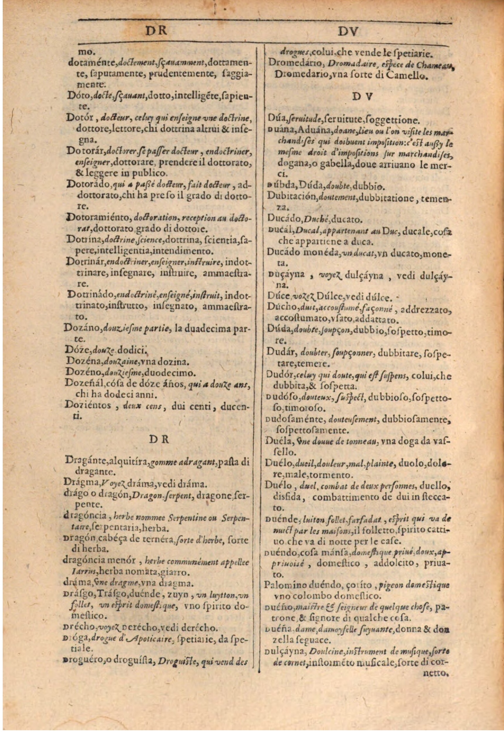 1609 - Philippe Albert et Alexandre Pernet - Trésor des trois langues française, italienne et espagnole (Première partie) - BSB Munich 1609 - Philippe Albert et Alexandre Pernet - Trésor des trois langues française, italienne et espagnole (Première partie) - BSB Munich