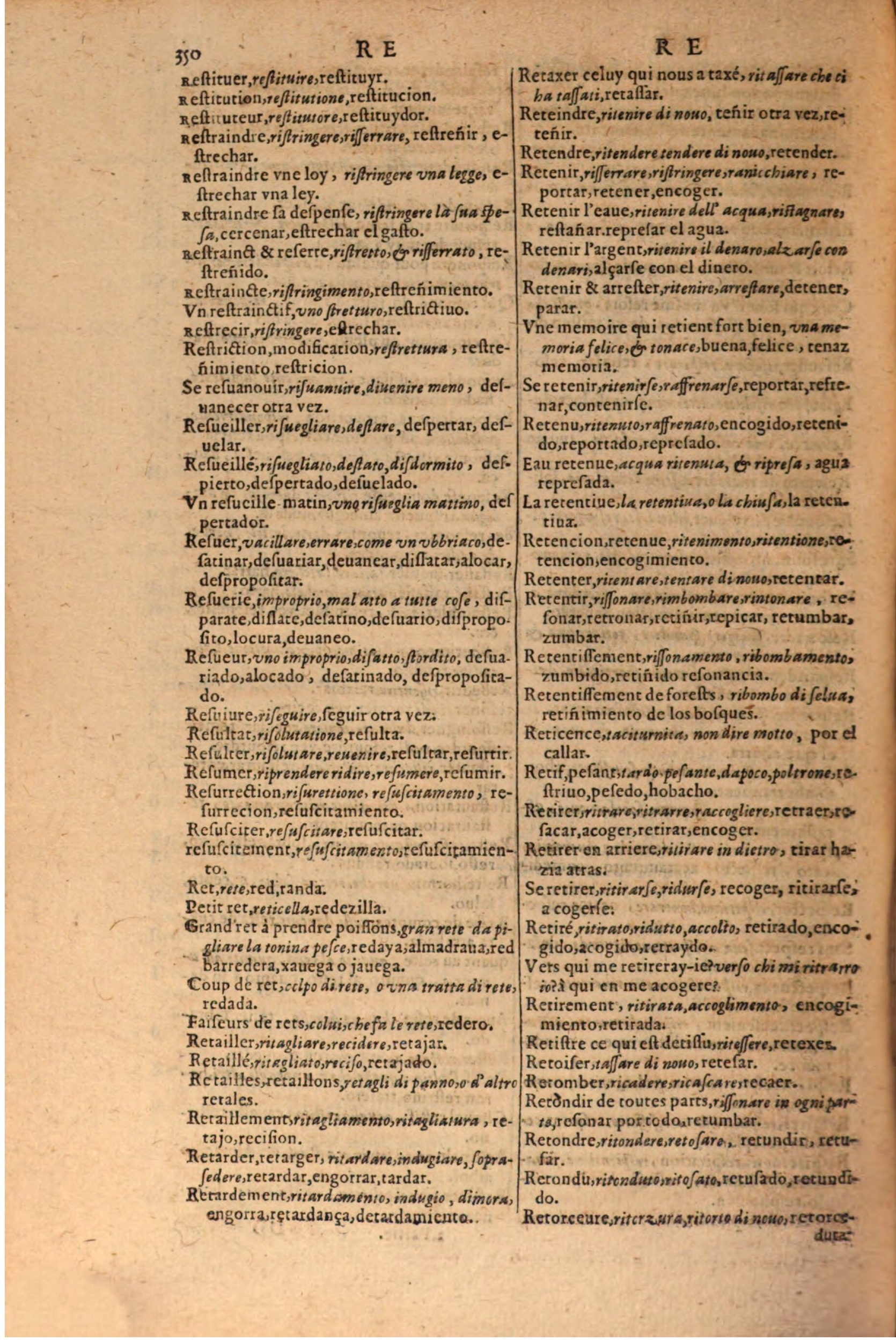 1616 - Pierre de la Rovière - Trésor des trois langues (Seconde partie) - BSB Munich
