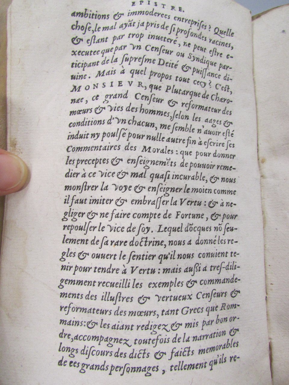 1578 - Jean Poupy - Trésor des morales de Plutarque - Vitré