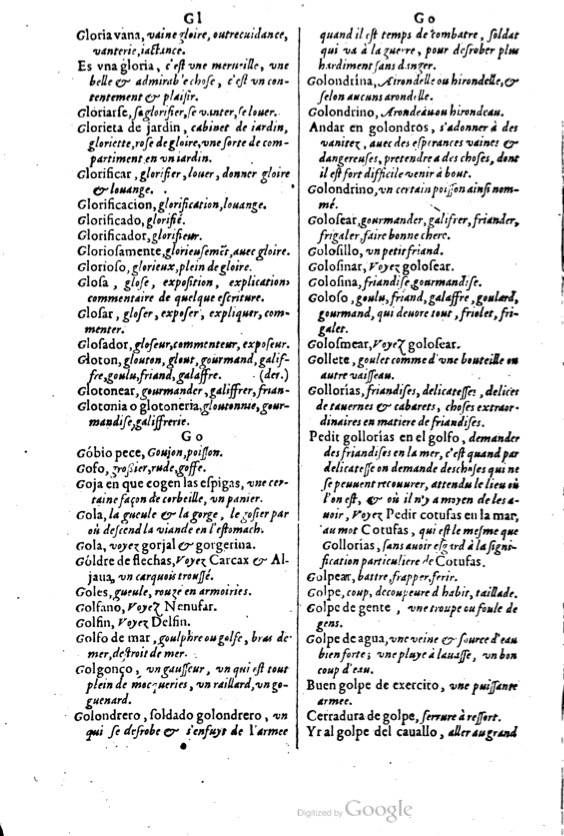 1621 - Adrian Tiffaine - Trésor des deux langues espagnole et française - BM Lyon