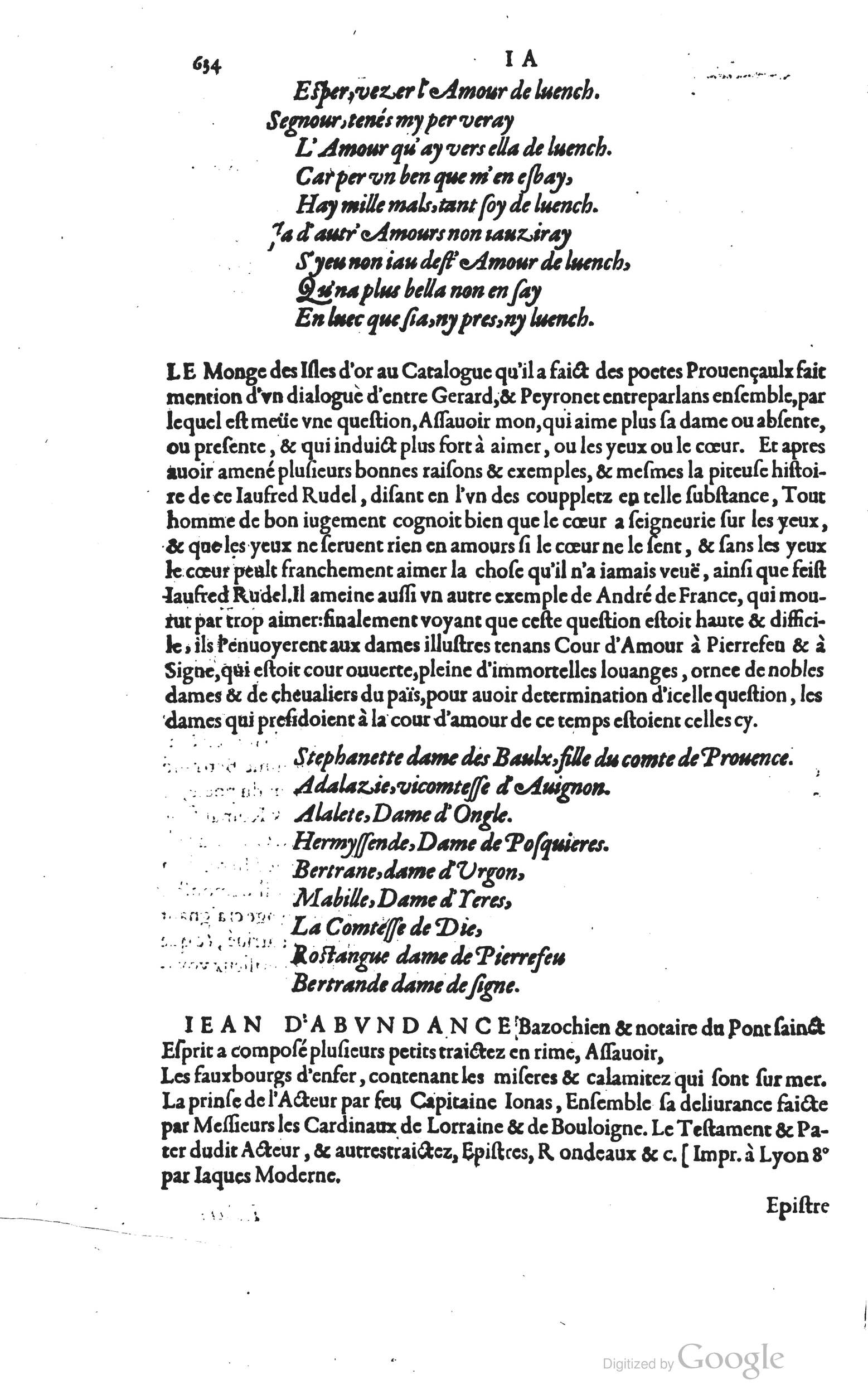 1585 - Barthélemy Honorat - Bibliothèques françaises - BSB Munich
