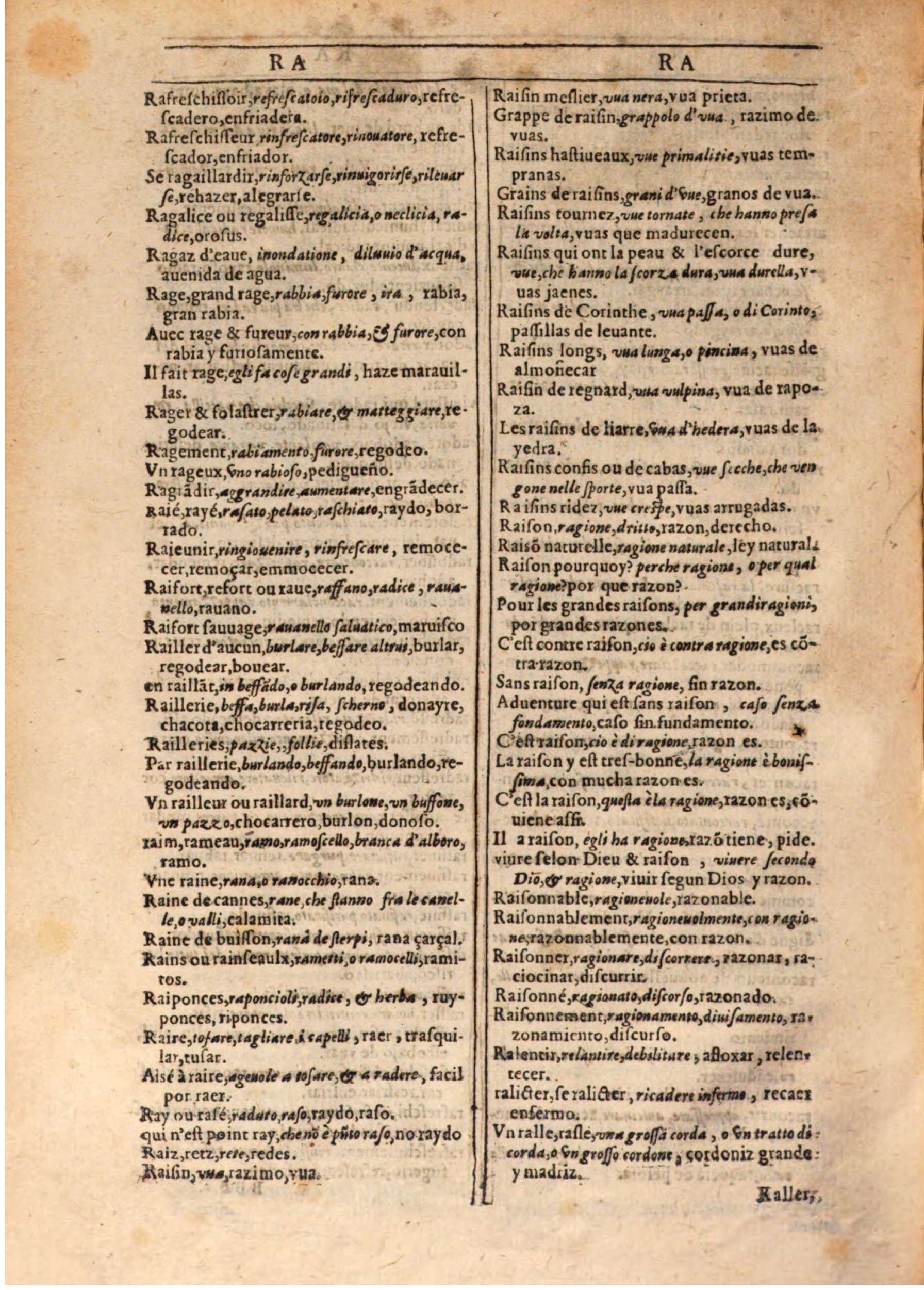 1609 - Philippe Albert et Alexandre Pernet - Trésor des trois langues française, italienne et espagnole (Seconde partie) - BSB Munich