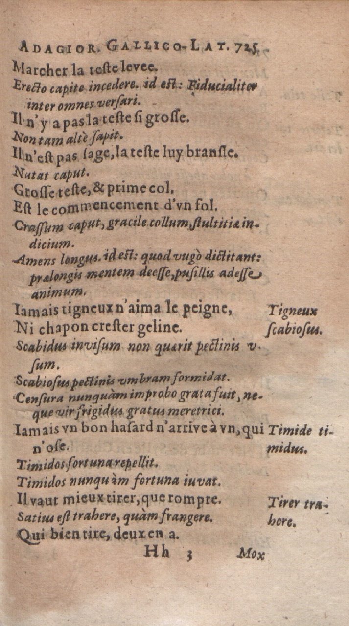 1612 - Dominicus Custos - Trésor des proverbes français  - Bibliopol-Olomuc