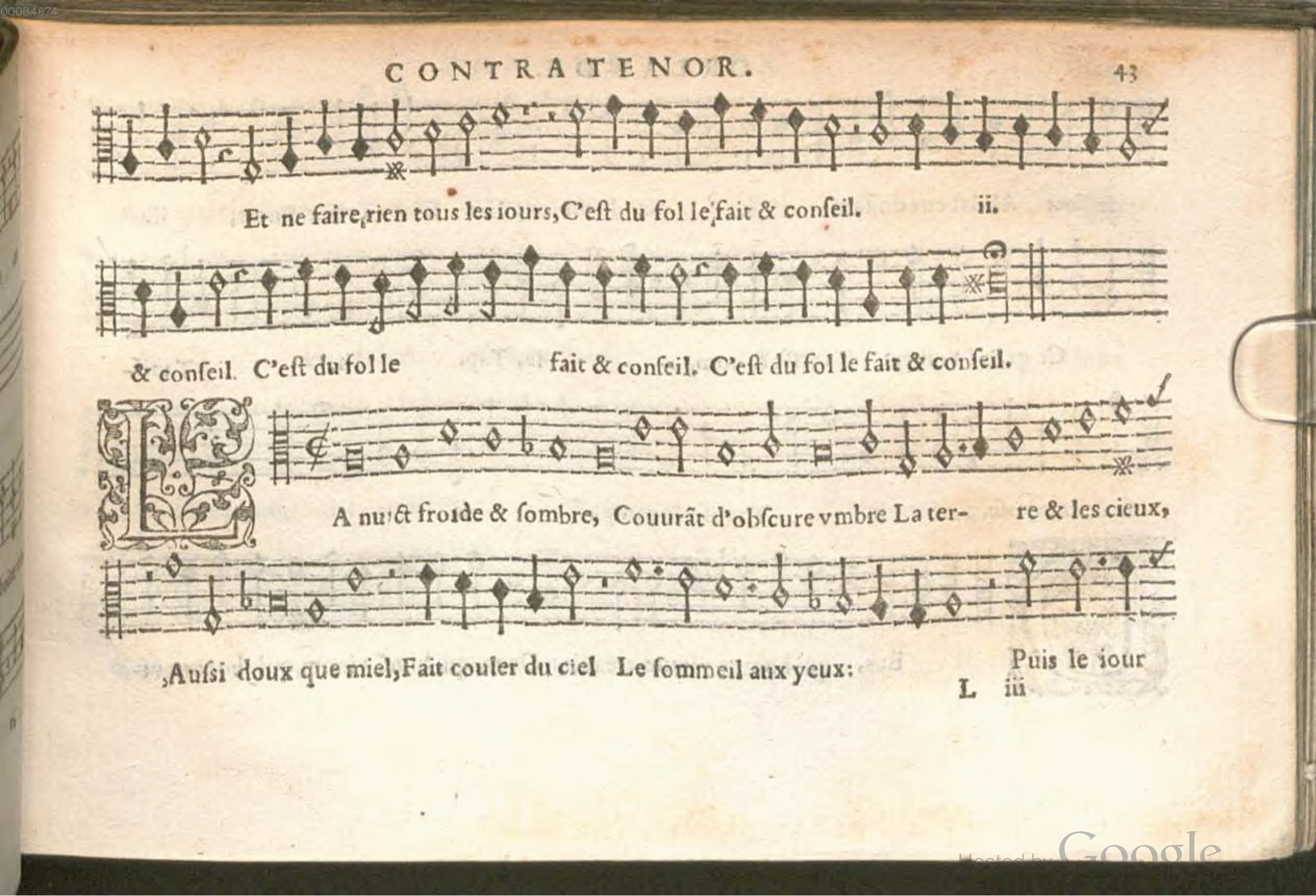 1576 - [Pierre de Saint-André] - Trésor de musique d’Orlande de Lassus Contratenor - BSB Munich