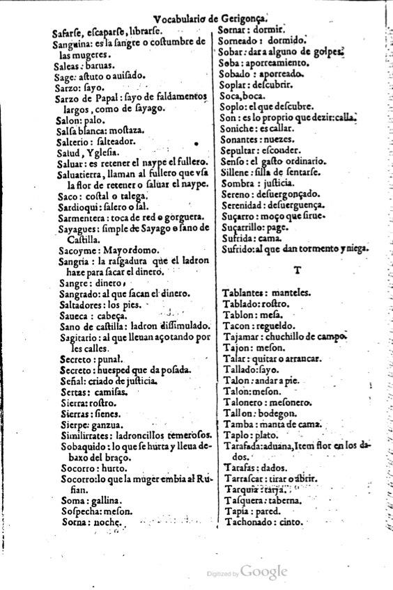 1621 - Adrian Tiffaine - Trésor des deux langues espagnole et française - BM Lyon