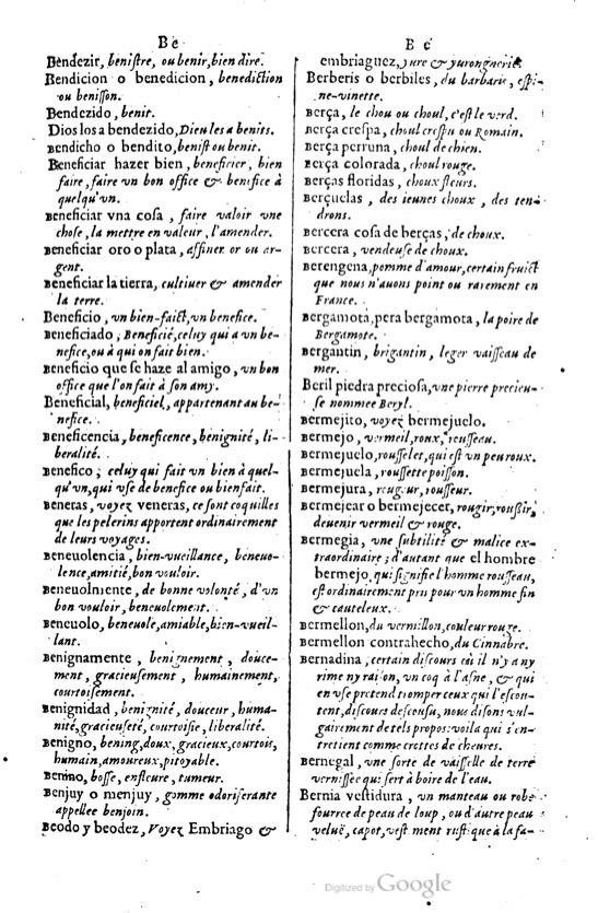 1621 - Adrian Tiffaine - Trésor des deux langues espagnole et française - BM Lyon