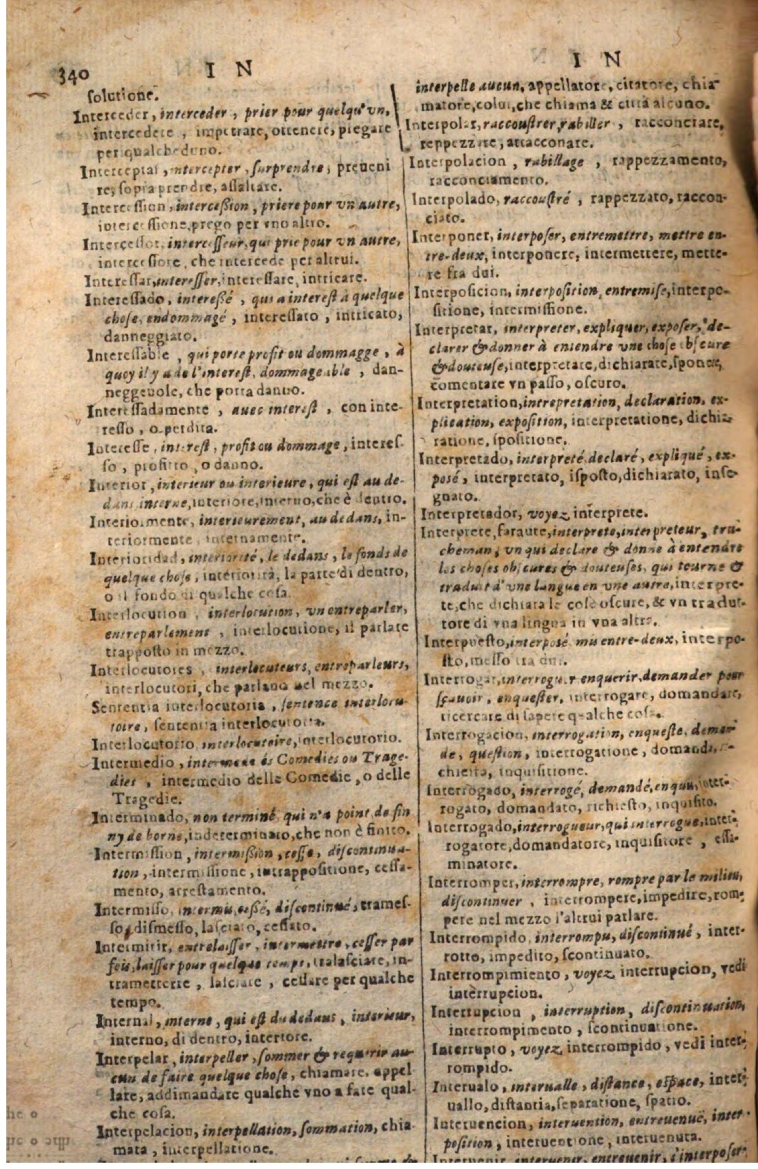 1644 - Jacques Crespin - Trésor des trois langues - Passau