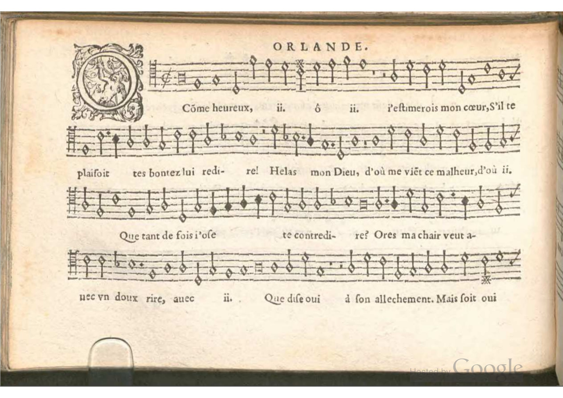 1576 - [Pierre de Saint-André] - Trésor de musique d’Orlande de Lassus Bassus - BSB Munich
