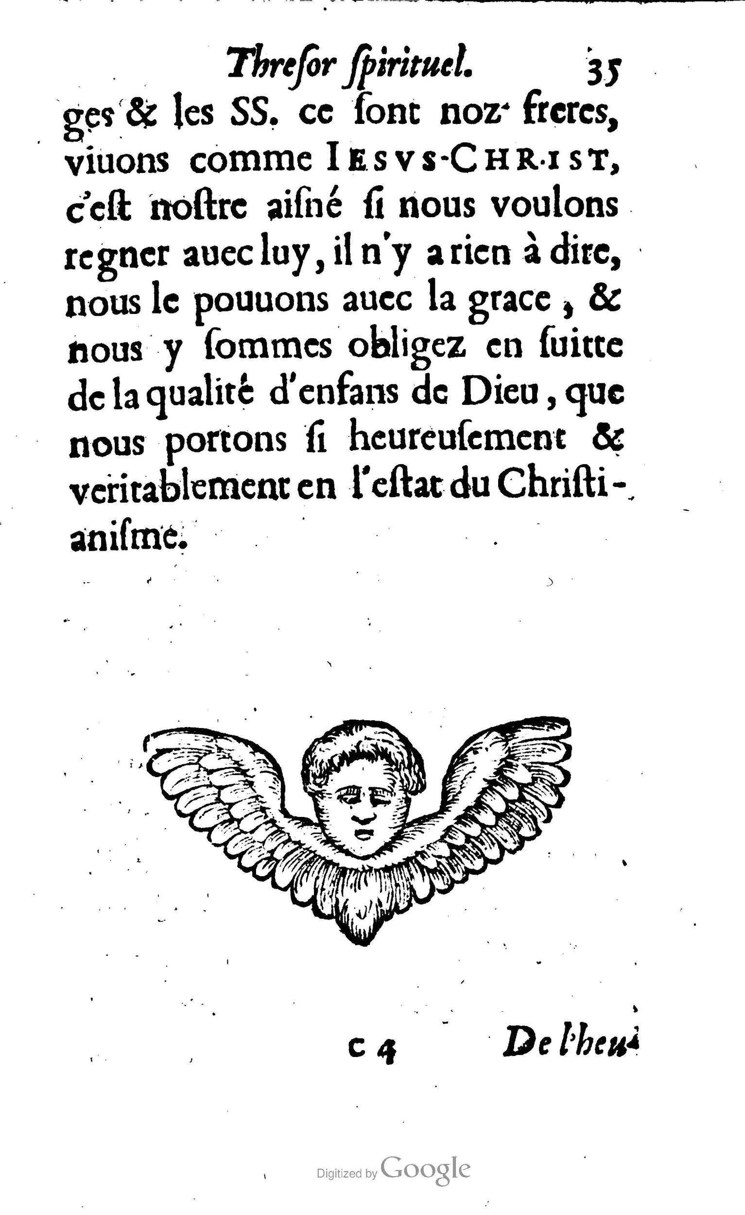 1633 - François Waudré - Trésor spirituel contenant les excellences du christianisme - BM Lyon