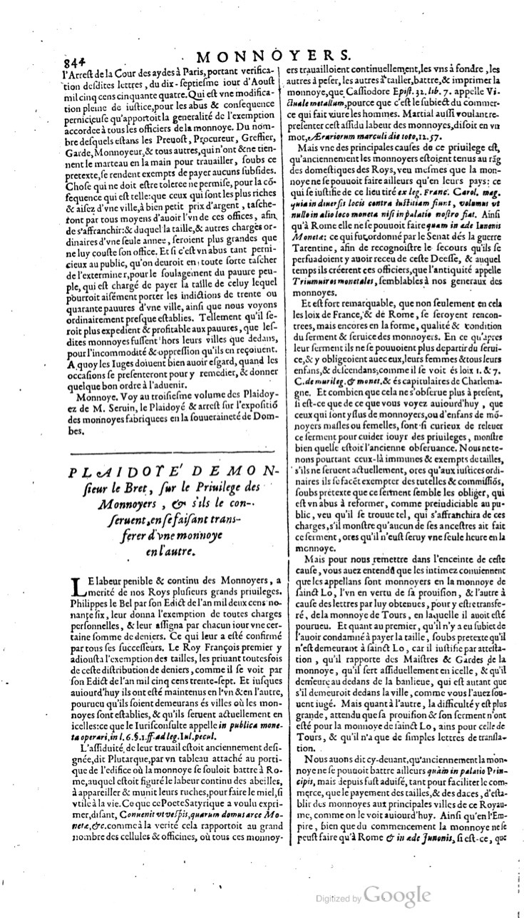 1629 - Veuve Nicolas Buon - Trésor du droit français (21754 T. 2) - BM Lyon