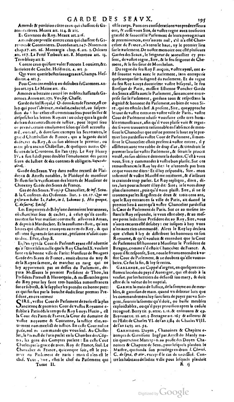 1629 - Veuve Nicolas Buon - Trésor du droit français (21754 T. 2) - BM Lyon