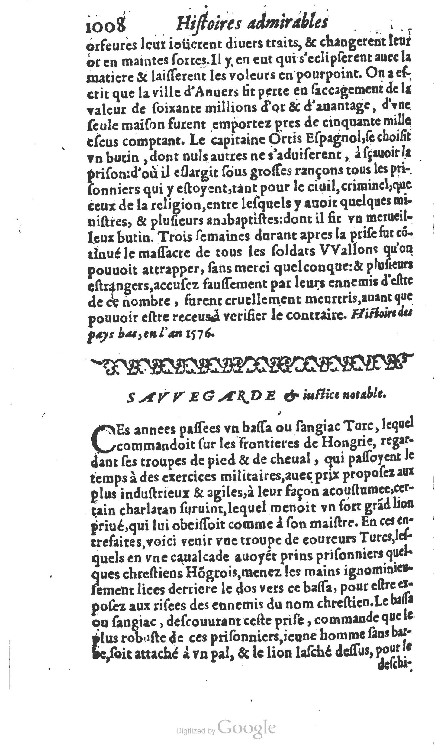 1610 - Paul Marceau - Trésor d’histoires admirables et mémorables - Princeton
