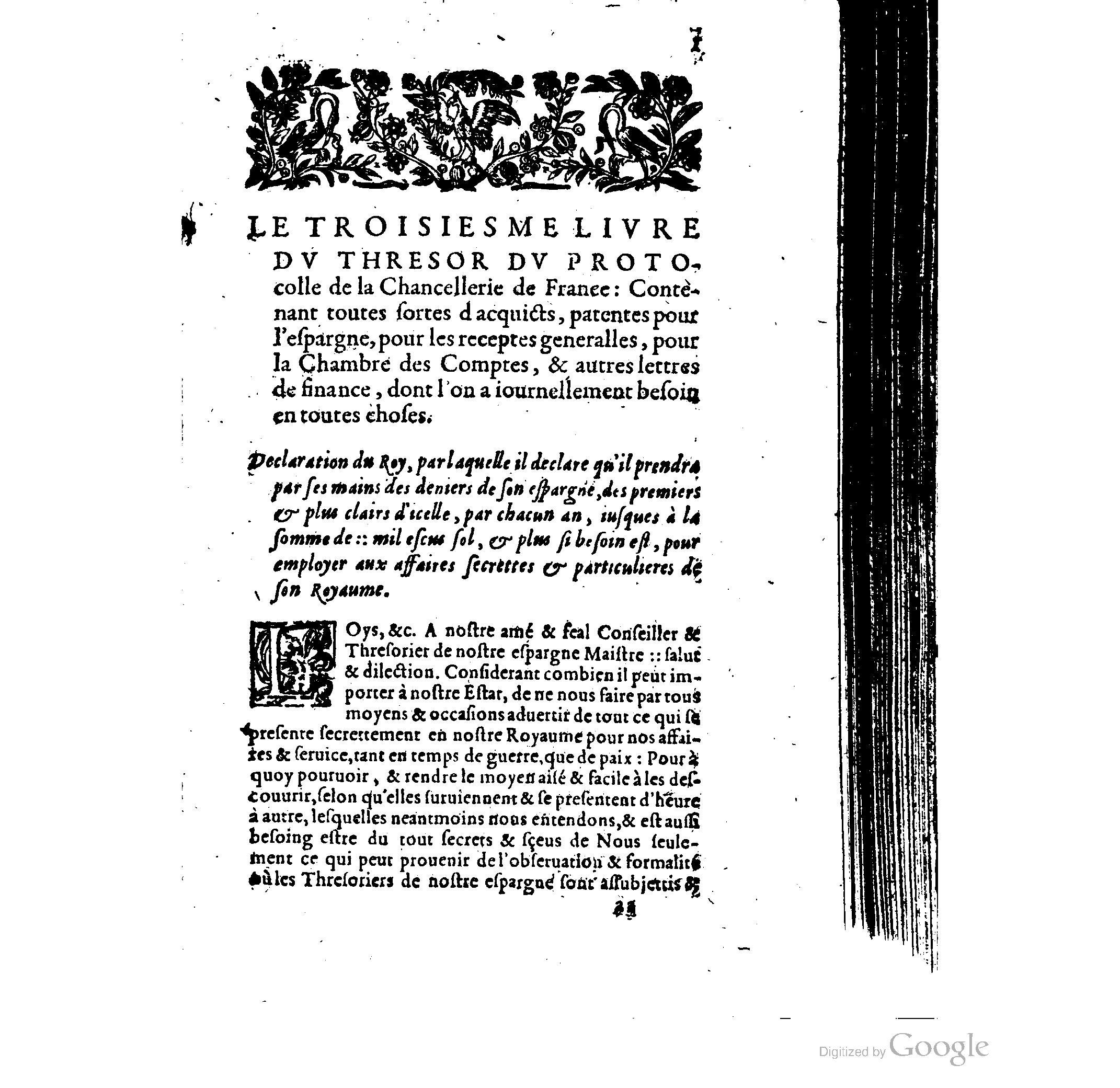 1614 - Jean Richer - Trésor du nouveau style et protocole de la chancellerie de France - BSB Munich