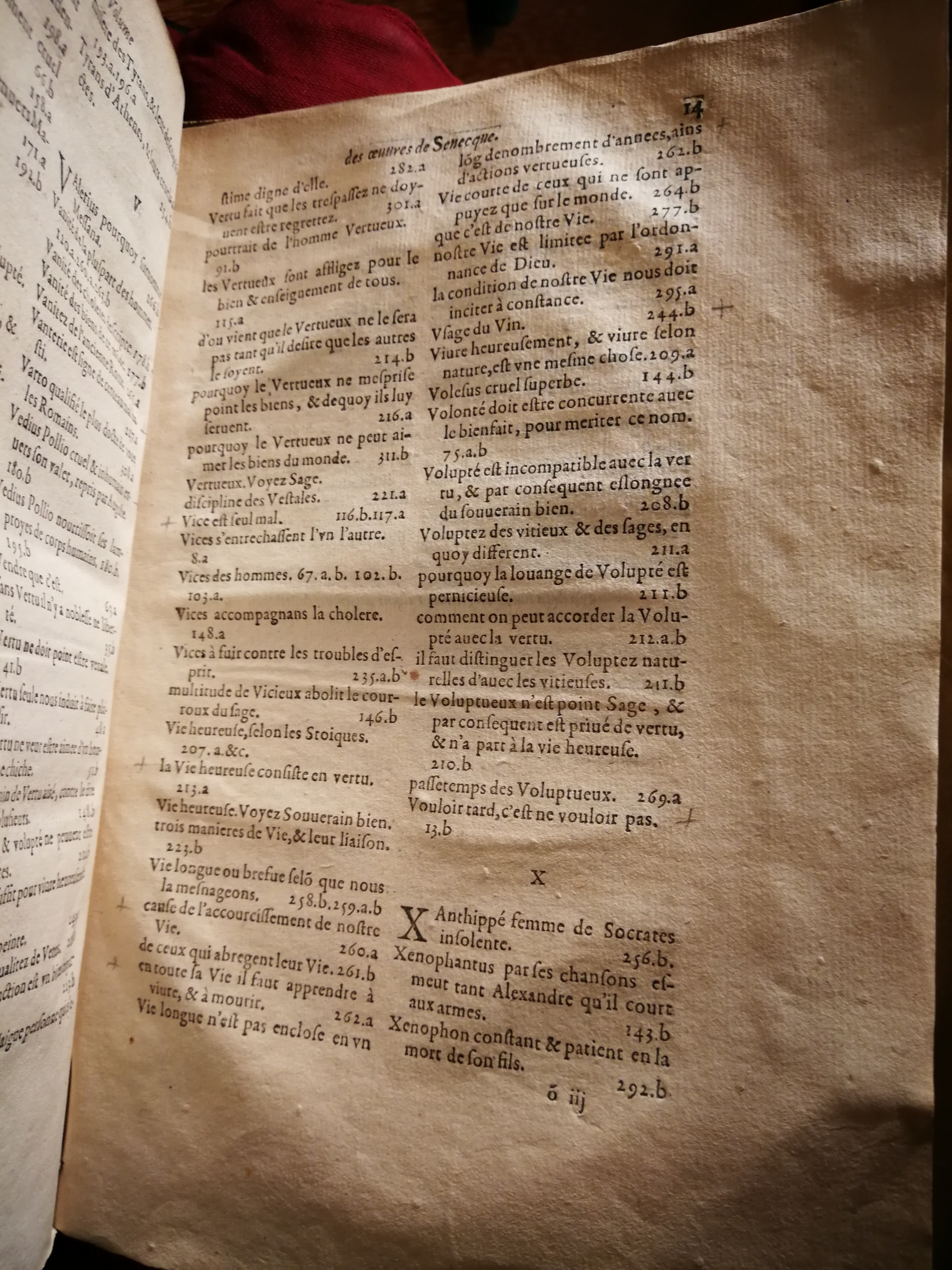 1595 - Jean Houzé - Œuvres morales et mêlées de Sénèque, Trésor de philosophie morale - T. 1 - BnF