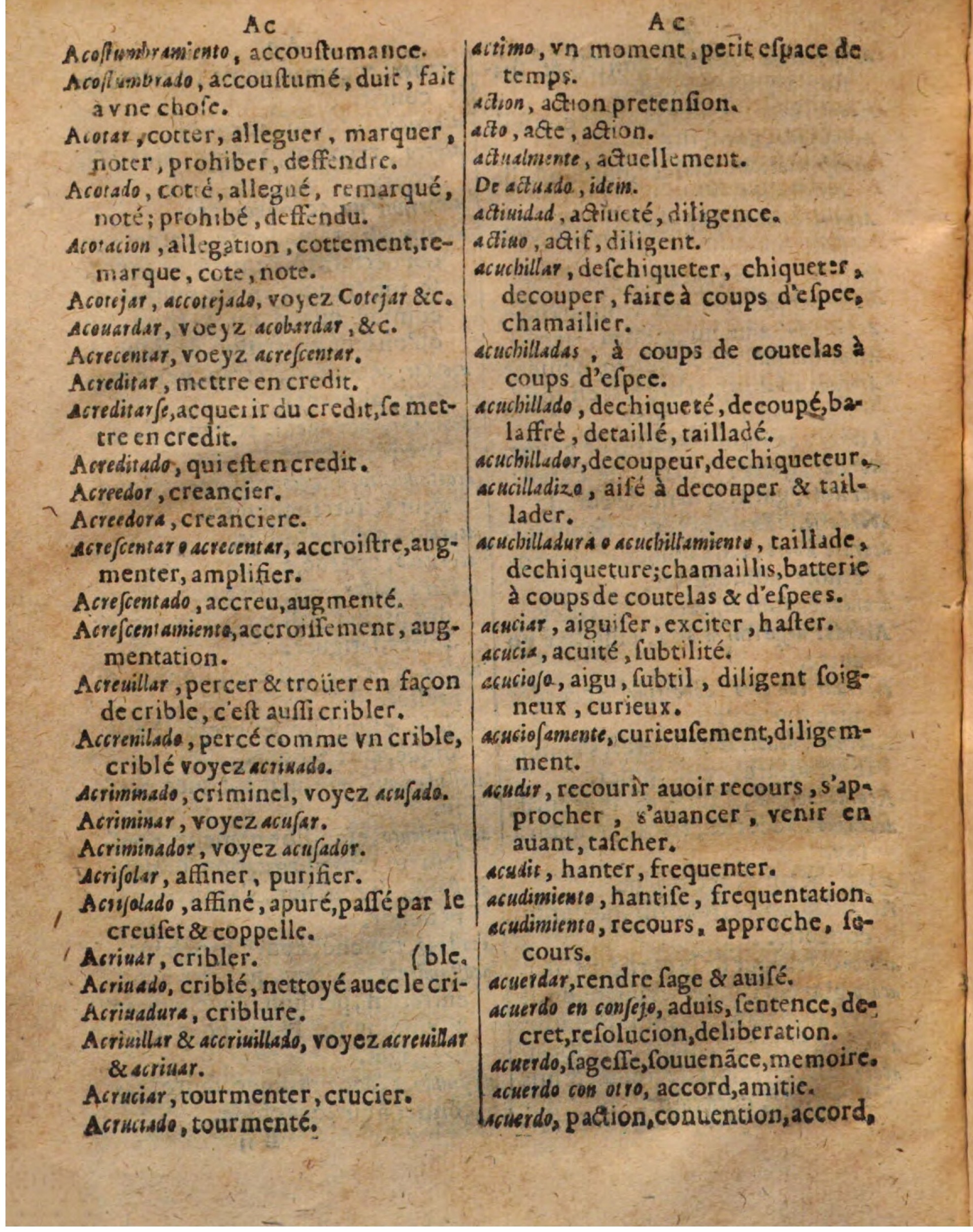 1625 - Hubert Antoine - Trésor des deux langues espagnole et française - Augsbourg