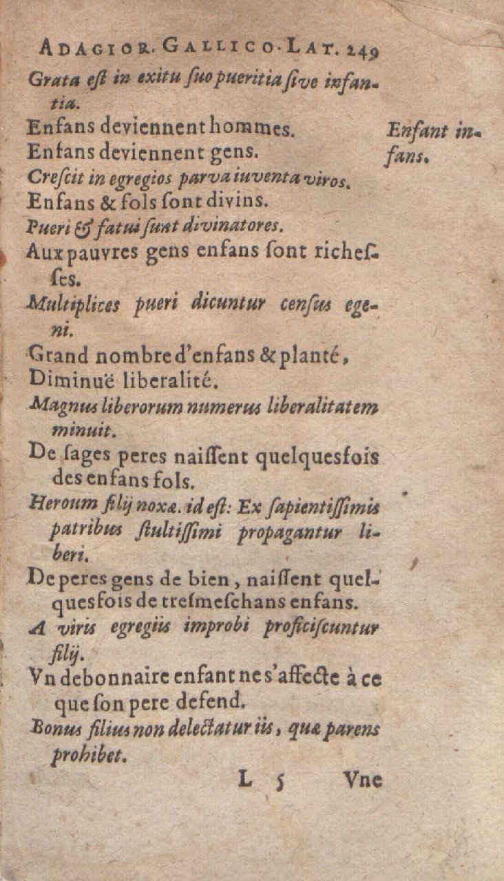 1612 - Dominicus Custos - Trésor des proverbes français  - Bibliopol-Olomuc