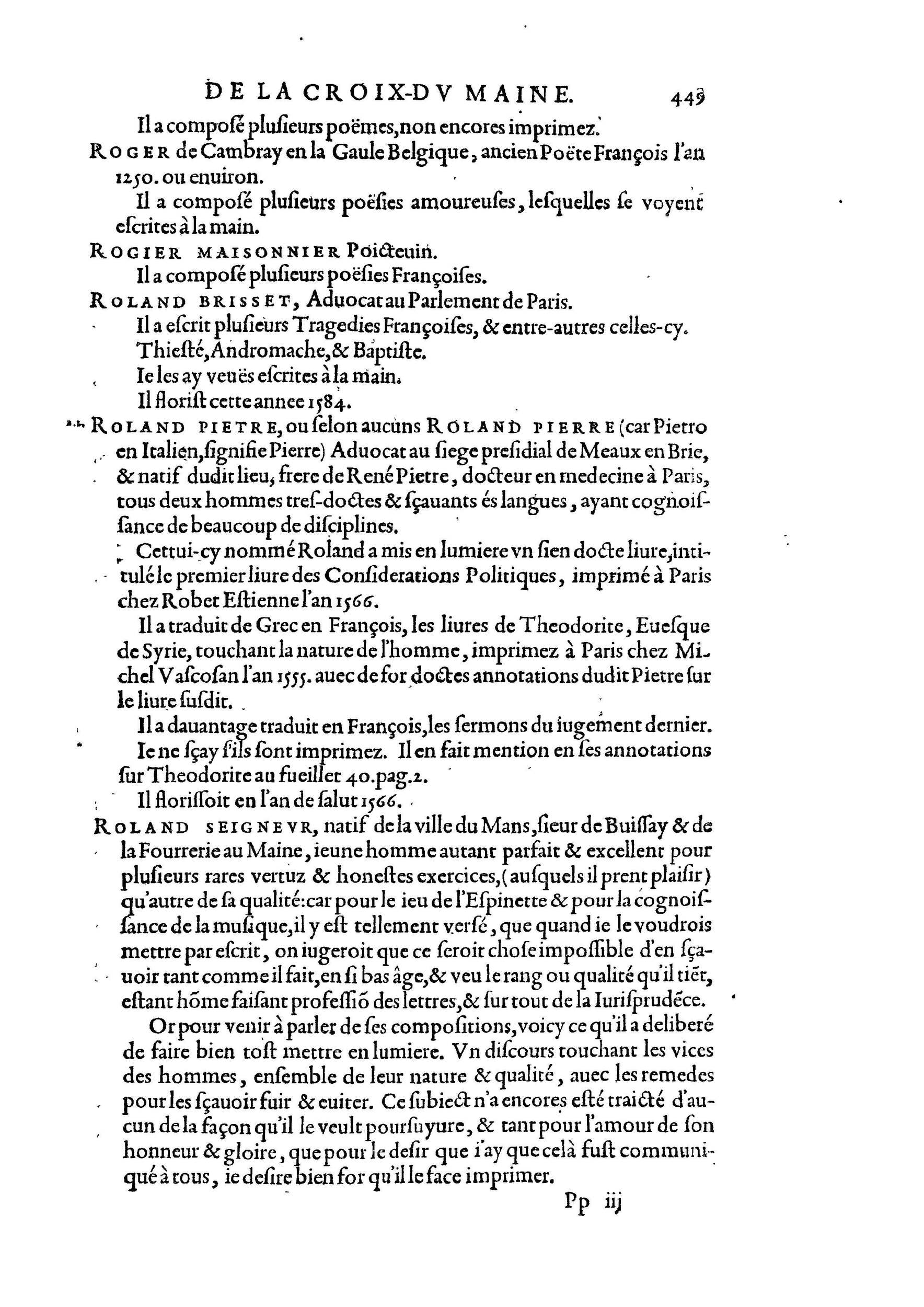 1584 - Abel L&#039;Angelier - Bibliothèques françaises - BnF
