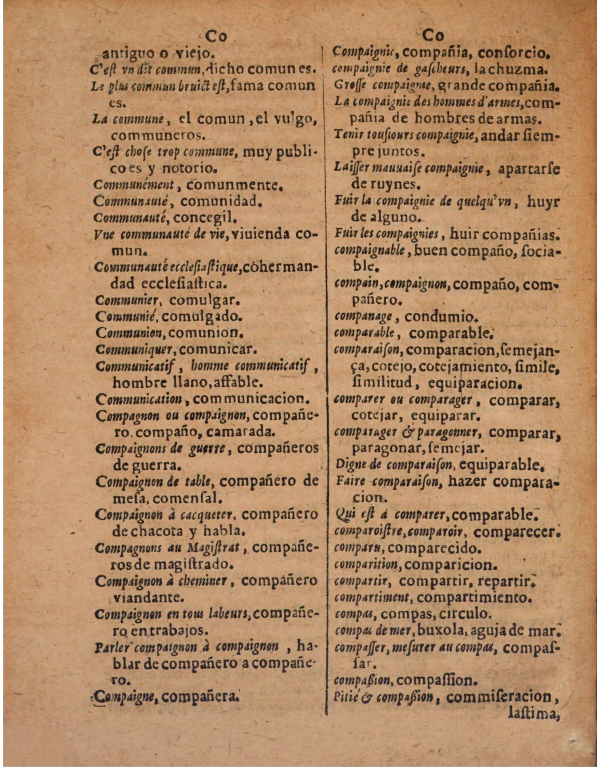 1624 - Hubert Antoine - Trésor des deux langues espagnole et française (Seconde partie) - BSB Munich