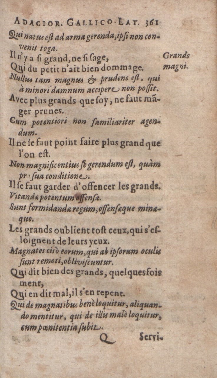 1612 - Dominicus Custos - Trésor des proverbes français  - Bibliopol-Olomuc