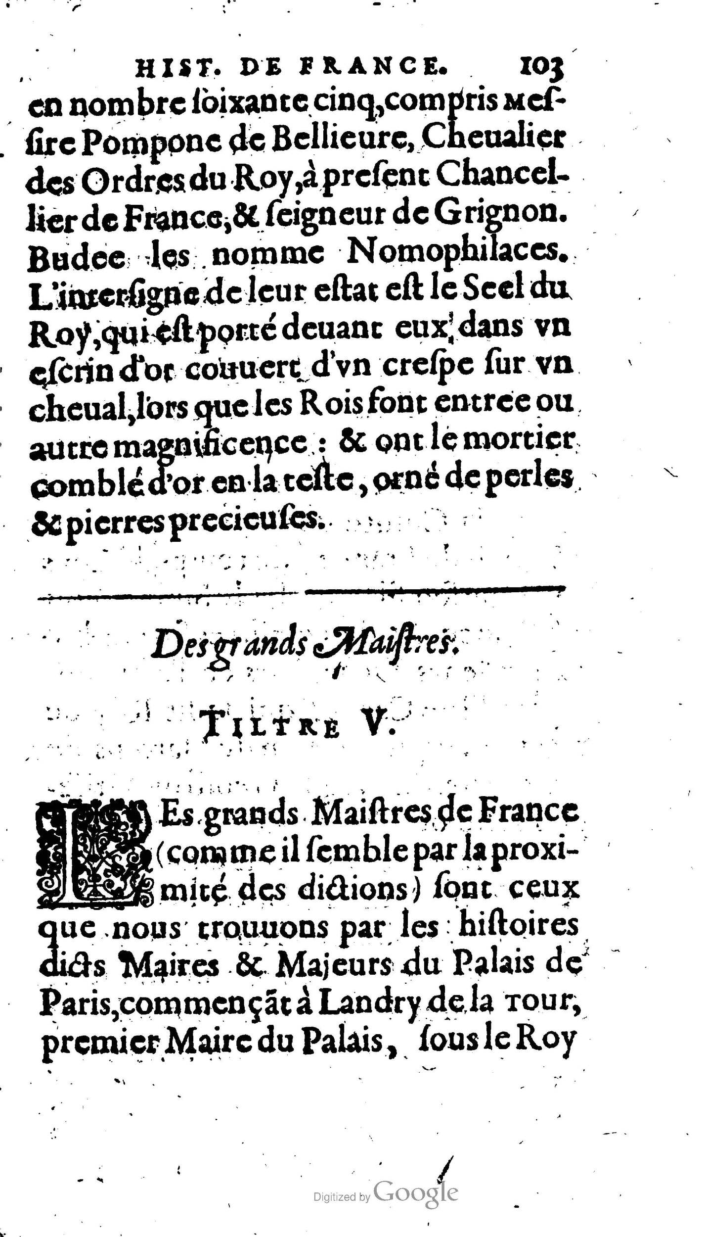 1604 - Galiot Corrozet - Trésor des histoires de France - BNC Florence