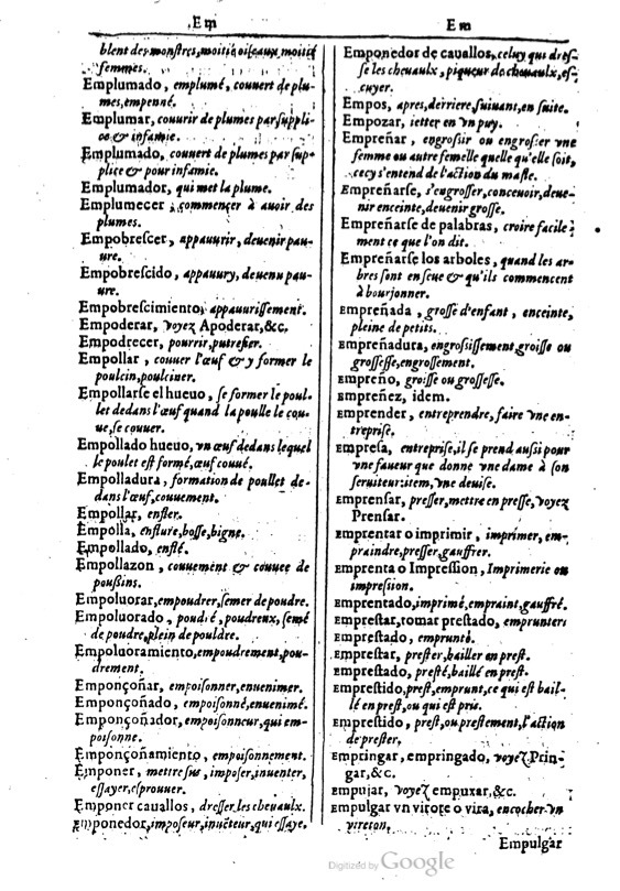 1616 - Veuve Marc Orry - Trésor des deux langues espagnole et française (Première et Seconde parties) - BM Lyon