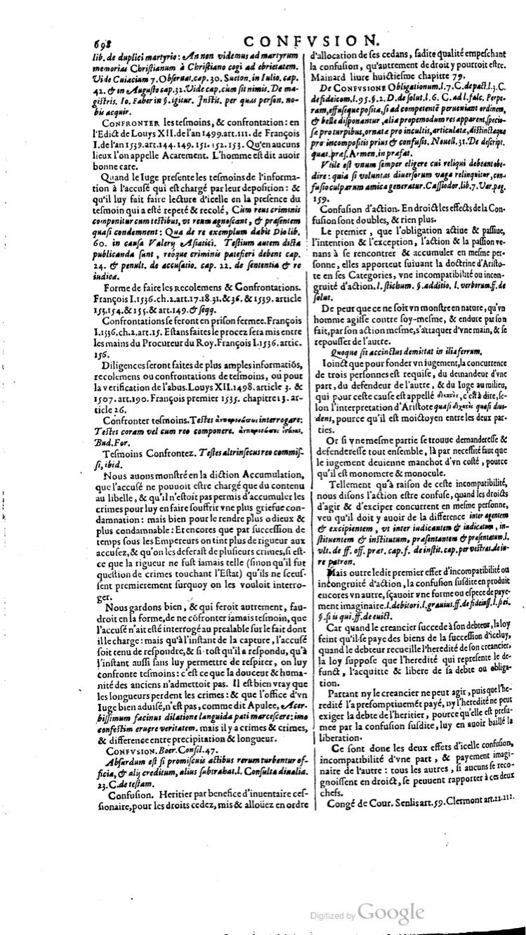 1629 - Veuve Nicolas Buon - Trésor du droit français (29620 T. 1) - BM Lyon