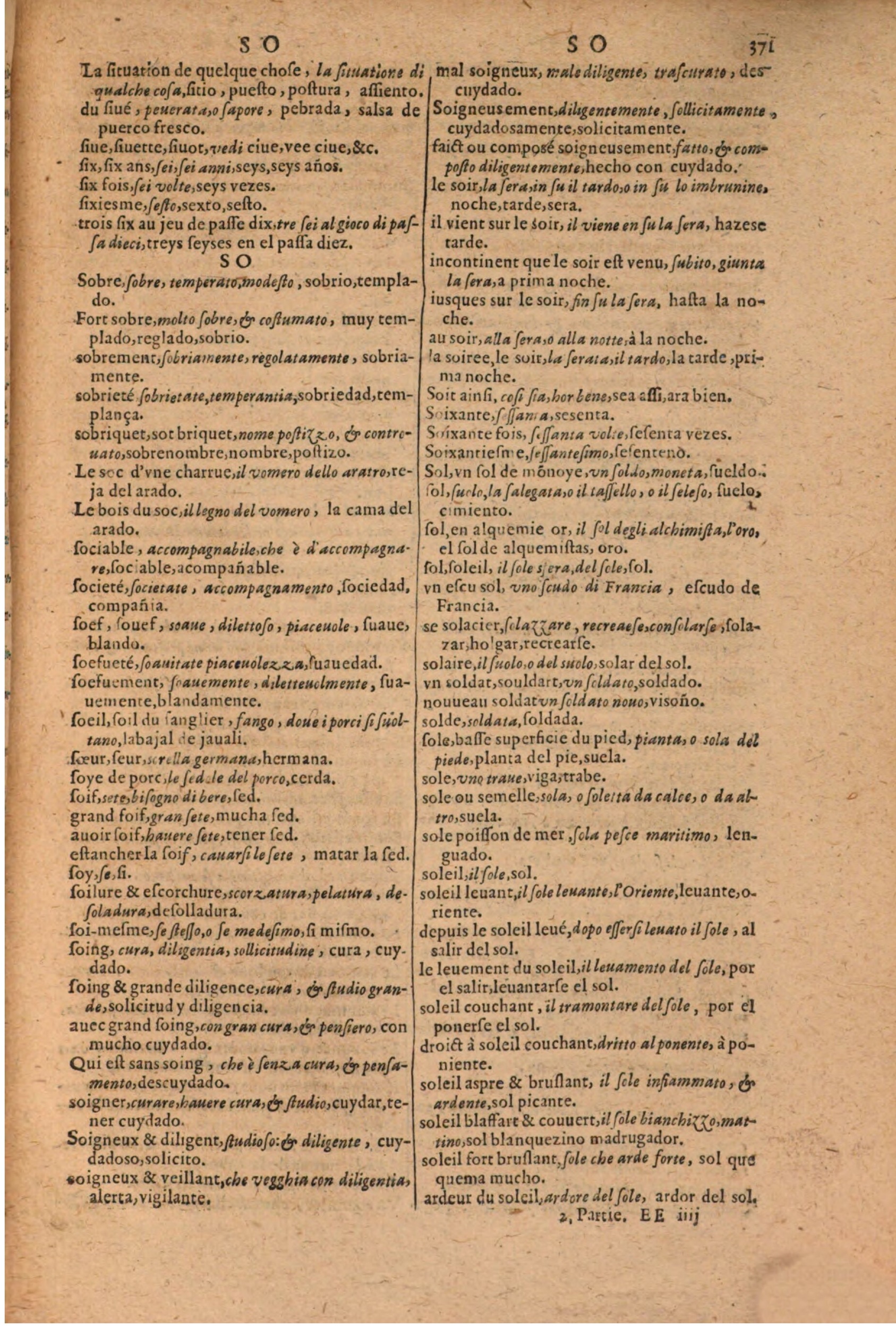 1616 - Pierre de la Rovière - Trésor des trois langues (Seconde partie) - BSB Munich