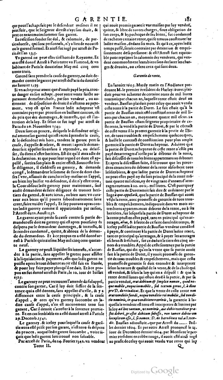 1629 - Veuve Nicolas Buon - Trésor du droit français (21754 T. 2) - BM Lyon