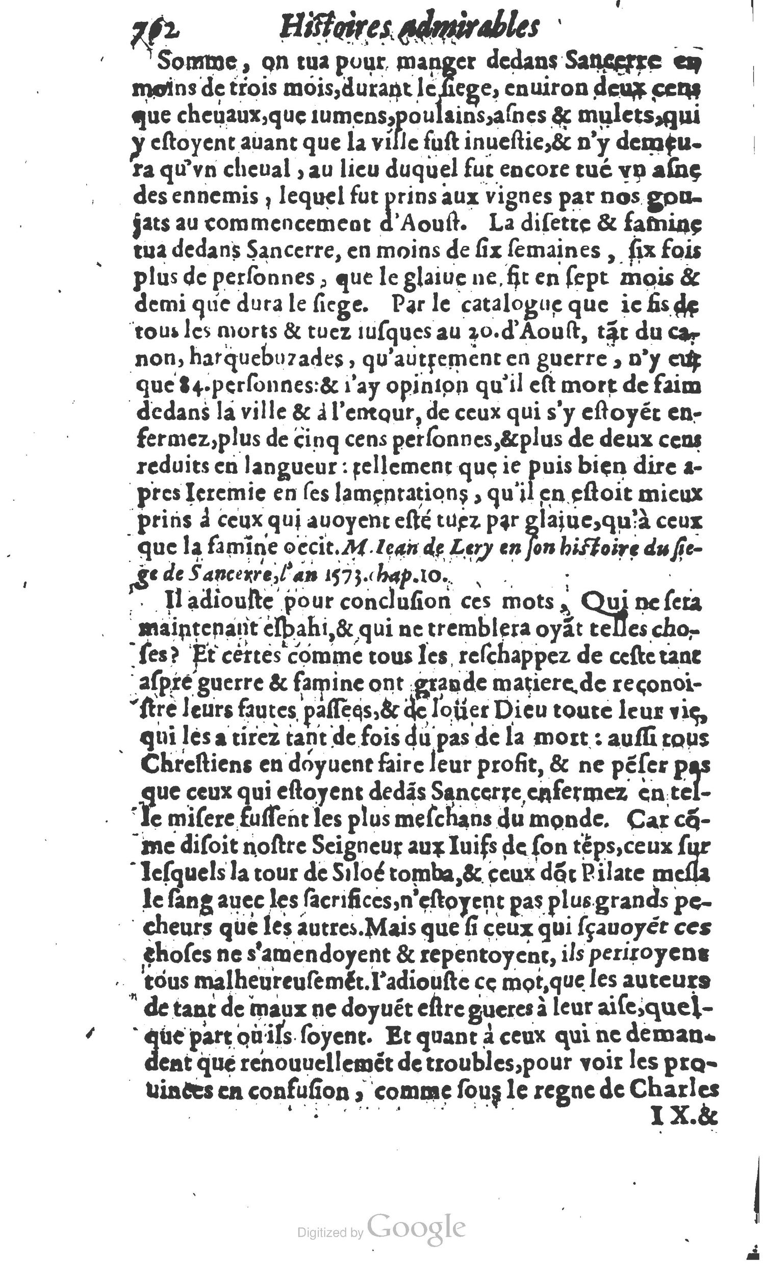 1610 - Paul Marceau - Trésor d’histoires admirables et mémorables - Princeton