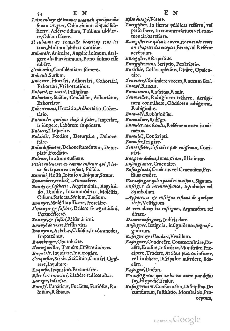 1558 - Guillaume Rouillé - Trésor des mots et traits français - BSB Munich