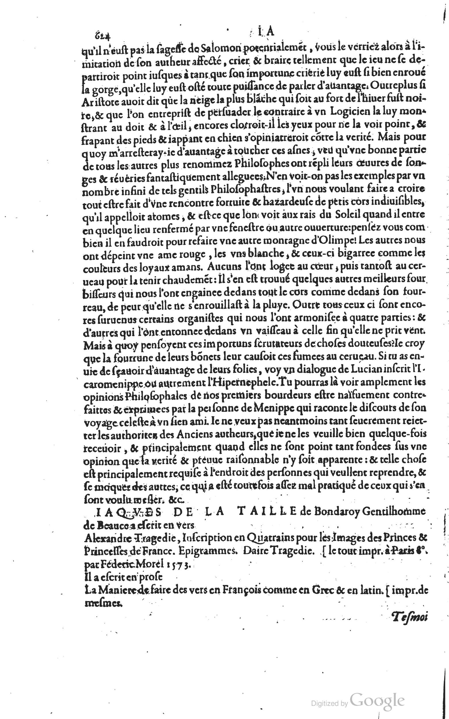 1585 - Barthélemy Honorat - Bibliothèques françaises - BSB Munich